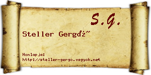 Steller Gergő névjegykártya